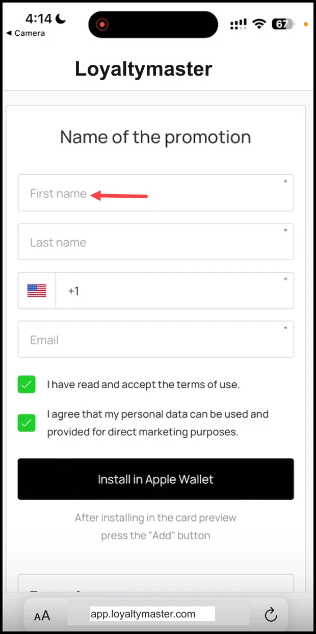 How to Restore the Card: This opens the card issuing form in your mobile phone. Here, enter your first name in the First Name field.
