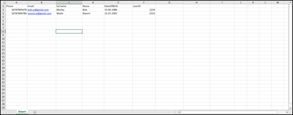 Import/export: This downloads the template. Open the file and fill in the information as per your requirement.