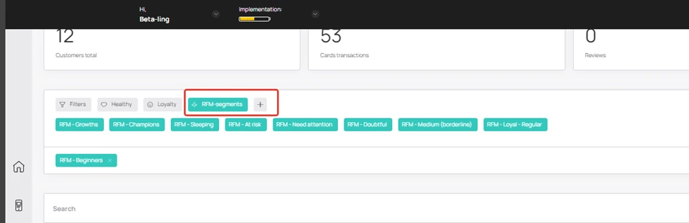 RFM Analysis: Number of visits from 8 to 12: RFM - Needs attention