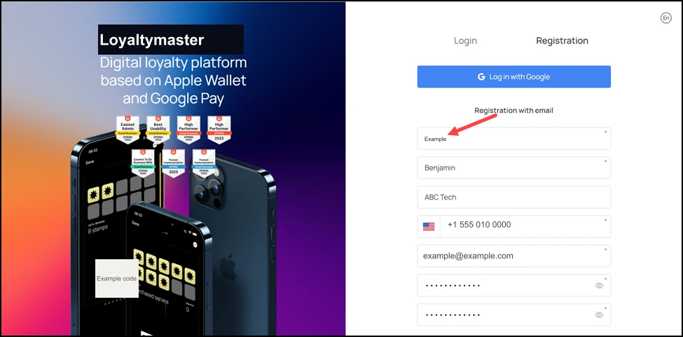 How to Register on Loyaltymaster: Here, enter your first name using the First Name field.
