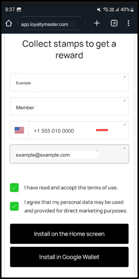 Google Pay on Android: Enter your contact number in the Contact Number field.